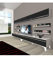Decoraktiv Eko 360Y Mdf Silver Tv Ünitesi Tv Sehpası (Siyah - Beyaz)