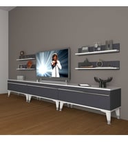 Decoraktiv Eko 270R Mdf Silver Tv Ünitesi Tv Sehpası (Beyaz - Antrasit)