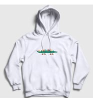 Presmono Unisex Beyaz Little Alligator Timsah Kapüşonlu Sweatshirt 288543tt (Beyaz)