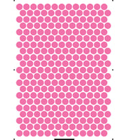 2 cm Çapında Renkli Stıcker Etiketler - 270 adetlik tabakalar halinde etiket (Pembe)