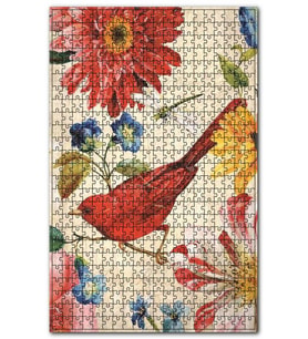 Cakapuzzle Yağlı Boya Kuş Yusufçuk Çiçekler Görseli Puzzle Yapboz MDF (Ahşap) (255 Parça)
