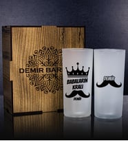 eJOYA Babalar Gününe Özel Kutusunda 2'li Rakı Bardağı Hediye Seti 107243 (Siyah - Beyaz)