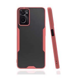 Oppo A96 4G Kılıf Kamera Korumalı Arkası Şeffaf Silikon (Pembe)
