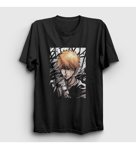 Presmono Unisex Beyaz Ichigo Anime Bleach T-Shirt 127520tt (Siyah)