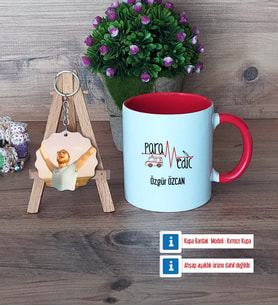 Paramedik Kupa Bardak Beyaz ve Fotoğraflı Ahşap Anahtarlık Hediye (Model 2)