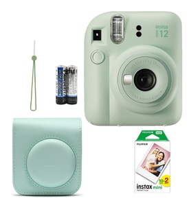 Fujifilm İnstax Mini 12 Fotoğraf Makinesi+Askı+pil +20'li film+Çanta (Yeşil)