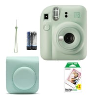 Fujifilm İnstax Mini 12 Fotoğraf Makinesi+Askı+pil +20'li film+Çanta (Yeşil)
