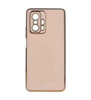 Xiaomi Mi 11T 5G Kılıf Kenarları Gold Kamera Korumalı Renkli Pastel Silikon Açık Yeşil BARK (Rose - Gold)