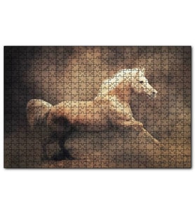Cakapuzzle Sarı Renk Koşan At Görseli  Puzzle Yapboz MDF (Ahşap) (255 Parça)