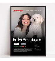 Netflix Tablosu  Kişiselleştirilmiş Netflix Posteri  Aile, Arkadaşlar ve Çiftler İçin Özel Hediye (Kırmızı-Mavi)