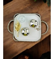 Spark Damat Kahve Tepsisi (Beyaz)