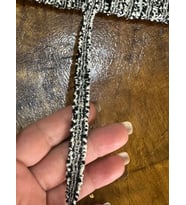 EN 1 CM TRİKO PARLAAK ŞERİT DİKİŞ GİYİM HOBİ AKSESUARI (1 METRE ) (Siyah)
