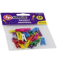 Küçük Boy Renkli Mandal 2,5mm - 24 Adet/Paket (Mavi - Beyaz - Sarı - Yeşil)