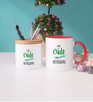 Gıda Mühendisi Kupa Bardak Lacivert ve Kalemlik (Model 8)