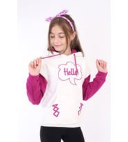 Toontoy Kız Çocuk Baskılı Sweatshirt (Ekru)