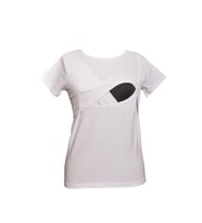 LuvmaBelly  Maternity 2501_2516 Pamuklu Lohusa Emzirme Tshirt (9 Renk Mevcut) (Beyaz)
