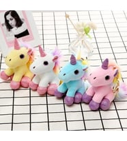 Sevimli Unicorn Peluş Anahtarlık (BEYAZ-AÇIK GRI) (Beyaz - Açık Gri)