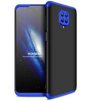 Redmi Note 9 Pro Kılıf Kamera Korumalı 360 Tam Koruma Ays (Siyah-Mavi)