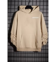 Unisex Represent Sırt Baskılı Sweatshirt (Bej)