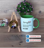 Sevgiliye Hediye Kupa Bardak Beyaz ve Fotoğraflı Ahşap Anahtarlık Hediye (Model 14)