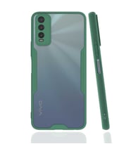 Vivo Y11S Kılıf Zore Parfe Kenarları Pastel Renk Silikon Kılıf (Yeşil)
