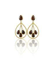 Kadir Jewellery 22 Ayar Altına Kaplama Kadın Sallantılı Küpe -El İşçiliği Ve Hipoalerjenik Küpe (Kahverengi)
