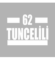 62 Tuncelili Araba Sticker siyah 16x9 CM (Beyaz)