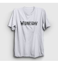 Presmono Unisex Sarı Logo Wednesday Addams Family Addams Ailesi T-Shirt 365311tt (Beyaz)