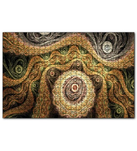Cakapuzzle Tarot Fraktal Şekiller Kahverengi Sarı Görsel  Puzzle Yapboz MDF (Ahşap) (255 Parça)
