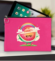 BK Gİft Yaz Temalı-7 Tablet Çantası 30x21cm(12 Renk Seçeneği), Ipad Çantası, Baskılı Tablet Kılıfı (Fuşya)
