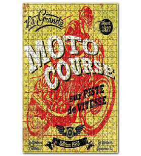 Cakapuzzle Parkurda Moto Yarışı Afiş Görseli Puzzle Yapboz MDF (Ahşap) (1000 Parça)