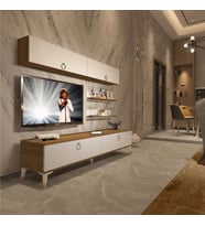 Decoraktiv Eko 5 Mdf Std Gold Tv Ünitesi Tv Sehpası - Parlak Beyaz (Pera-Beyaz)