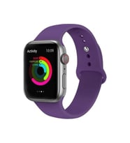 Apple Watch Uyumlu Silikon Kordon 2 3 4 5 6 Seri 38 - 40 Mm Lacivert (Mor)