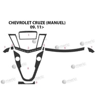 Meriç® Chevrolet Cruze Ön Torpido Kaplama (Manuel) Maun 9 Prç 2011-2016-› (Karbon)