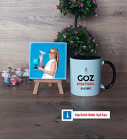 Göz Doktoru Fotoğraflı Dekoratif Taş, Kupa Bardak Beyaz Hediye (Model 11)