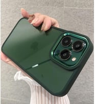 Apple iPhone 13 Pro Max Kılıf Kamera Korumalı Mat Renkli Silikon (Yeşil)