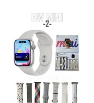 HW Mini 2 41mm 1.75" TFT Ekran Dinamik Ada/Çift Dokunuş/ChatGPT Özellikli 7 Kordonlu Akıllı Saat (Gri)