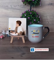 Mimara Hediye Fotoğraflı Dekoratif Taş, Kupa Bardak Beyaz Hediye (Model 10)