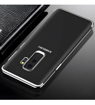 Galaxy A6 Plus 2018 Kılıf Dört Köşeli Lazer Silikon Kılıf (Gri)