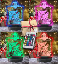 Yılbaşı Hediyesi Noel Babalı Çerçeve Kişiye Özel Resimli 3d Led Gece Lambası (Karışık)