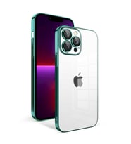 iPhone 13 Pro Kılıf Garaj Kenarları Renkli Kamera Korumalı Kılıf (Koyu Yeşil)