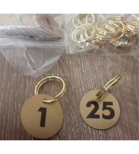 Vestiyer Numarası,Tek Taraflı, TEK TAKIM (Gold Renk)