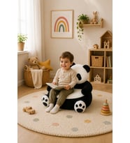 Özgüner Oyuncak Panda Peluş Bebek - Çocuk Koltuğu (%100 Yerli) (Siyah - Beyaz)