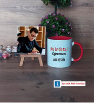 Psikoloji Öğretmeni Fotoğraflı Dekoratif Taş, Kupa Bardak Beyaz Hediye Öğretmenler Günü Hediyesi (Model 2)