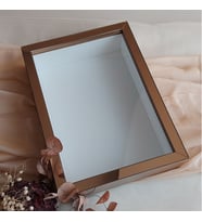 Pleksi Kaplı 25x35 Cm Fotoğraf Bölümsüz İsimsiz Ledsiz Gül Saklama Kutusu! Anı Çerçevesi! (Bronz)