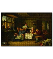 Cakapuzzle İncil Okuyan Aile Yağlıboya  Puzzle Yapboz MDF (Ahşap) (500 Parça)