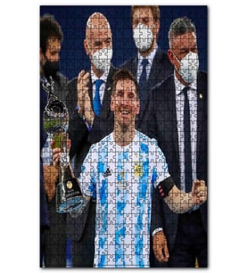 Cakapuzzle Messi Kupa Amerika 2021 Şampiyonluk Heyecanı Puzzle Yapboz MDF(Ahşap) (500 Parça)