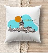 BK Gift İstanbul Tasarımlı Beyaz Kırlent Yastık, Ev Hediyesi, Ev Dekorasyonu, Dekoratif Hediye (Model 11)