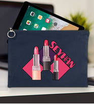 BK Gift Kişiye Özel İsimli-2 Tablet Çantası 30x21cm(12 Renk Seçeneği), Ipad Çantası, Baskılı Tablet Kılıfı (Lacivert)