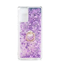 Ceponya Xiaomi Redmi Note 9 4G Kılıf Simli Yüzüklü Şeffaf Silikon (Mor)